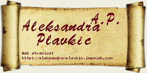 Aleksandra Plavkić vizit kartica